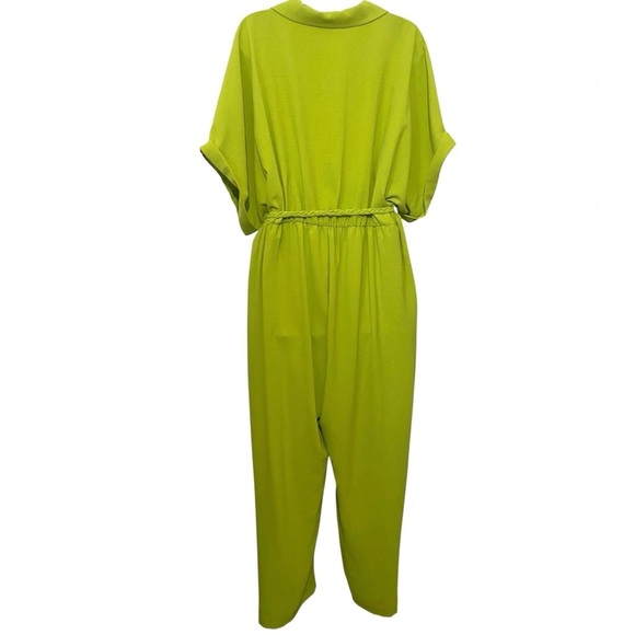 Mango NWT Jumpsuit Straight Leg Plus Size XXL Chartreuse - Picture 11 of 17
